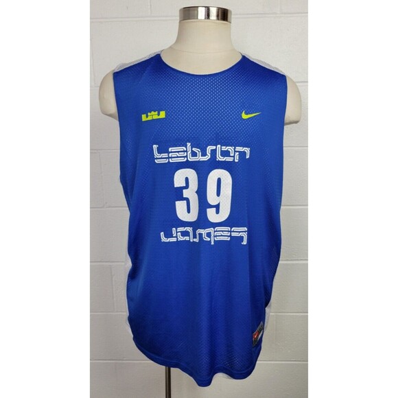 Nike Other - Nike Lebron James EYBL Reversible Basketball Jersey White Blue‎ XXLT